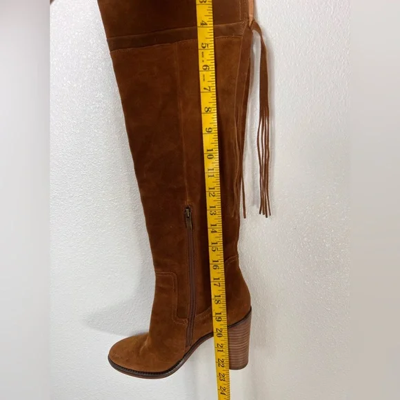 Franco Sarto Knee High Suede Side Zip Boots Size 6.5 - Picture 5 of 11